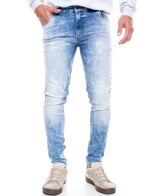 Skinny Fit Jeans Tono Claro Acid Wash